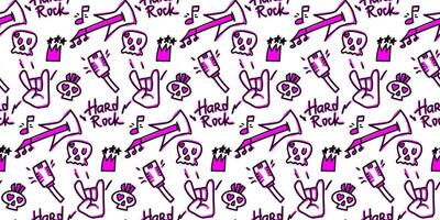 Rock n Roll seamless pattern. print for textiles, backgrounds, printing. Grunge style, hand lettered, vector illustration.