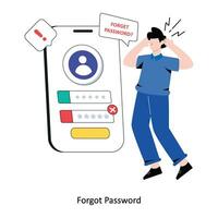 Forgot Password flat style design vector illustration. stock illustration