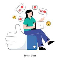 Social Likes flat style design vector illustration. stock illustration