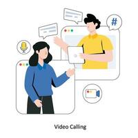 Video Calling flat style design vector illustration. stock illustration