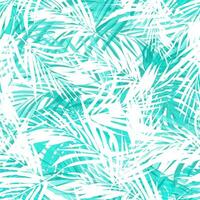 Seamless tropical vector pattern with palm leaves
