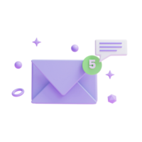 3d o email notificação alerta conceito ui ícone ou o email enviei alerta ícone 3d render png