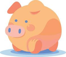 piggy bank in UX UI flat style vector