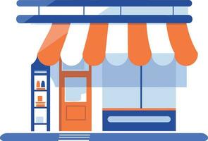 Storefront facade for online stores in UX UI flat style vector