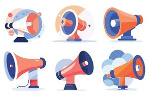 colorful megaphone for advertising in UX UI flat style vector