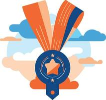 Medals for winners in UX UI flat style vector