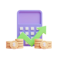 business money investment calculation concept icon or business investment report concept icon png