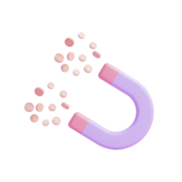 3d magnete attrarre investimenti attività commerciale i soldi moneta concetto icona png