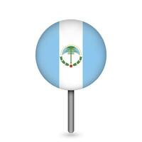 Map pointer with Neuquen Flag. Vector illustration.