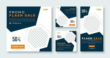 Flash Sale Social Media Post for Online Marketing Promotion Banner, Story and Web Internet Ads Flyer vector