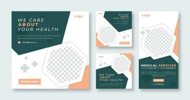 Medical Social Media Post for Online Marketing Promotion Banner, Story and Web Internet Ads Flyer vector