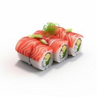 High quality of 3D style design of futomaki sushi with white background photo