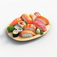 AI Generative high quality 3D style design of sushi photo