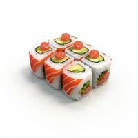 High quality of 3D style design of futomaki sushi with white background photo