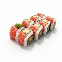 High quality of 3D style design of futomaki sushi with white background photo