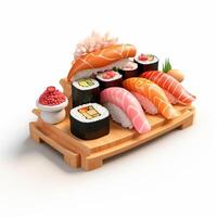 AI Generative high quality 3D style design of sushi photo