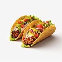 AI generative 3D design of delicious tacos in white background photo