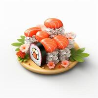 AI Generative high quality 3D style design of sushi photo