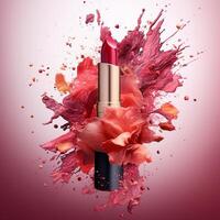 Creative design of lipstick banner photo