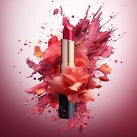 AI generative Creative design of lipstick banner photo