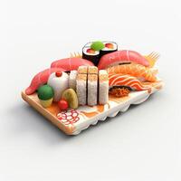 AI Generative high quality 3D style design of sushi photo