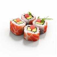 High quality of 3D style design of futomaki sushi with white background photo