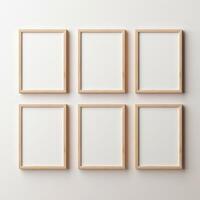 AI Generative Real photo of white blank wood frame hung on the walls, hyper realistic