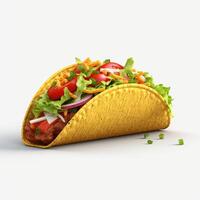 AI generative 3D design of delicious tacos in white background photo