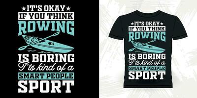 Funny Paddling Boat Vintage Kayaking T-shirt Design vector