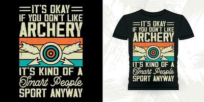 Funny Archer Hunting Lover Vintage Archery T-shirt Design vector