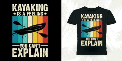 Funny Paddling Boat Retro Vintage Kayaking T-shirt Design vector