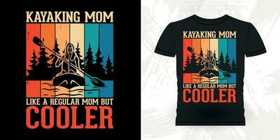 Mother's Day Funny Paddling Boat Vintage Kayaking T-shirt Design vector