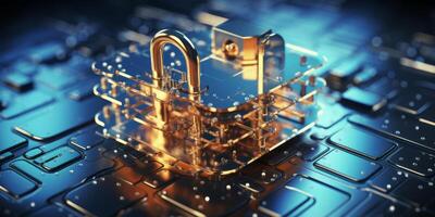 loud computing concept. Data security and cloud connection technology, Encryption personal information. photo