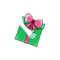 gift packaging logo icon design vector