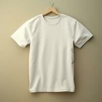 AI generative of a blank t-shirt in cream color in high quality, perfect to create a mockup preview photo