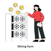 Mining Farm flat style design vector illustration. stock illustration