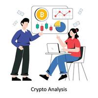 Crypto Analysis  flat style design vector illustration. stock illustration