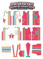 Star Stripes Simple Jersey Design Sportswear Pattern Template vector