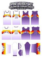 Mountain Sun Sky Jersey Design Sportswear Pattern Template vector