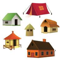 Different types of humans shelter, vector illustration