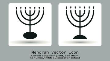 Big Menorah vector icon isolated on white background.