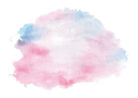 Abstract watercolor pink and blue paint stain on white background vector