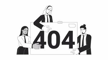 Failed presentation black and white error 404 animation video