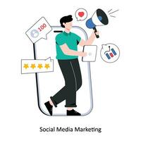 Social Media Marketing flat style design vector illustration. stock illustration