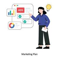 Marketing Plan flat style design vector illustration. stock illustration