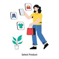 Select Product Flat Style Design Vector illustration. Stock illustration