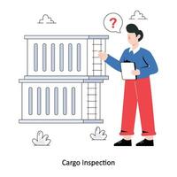 Cargo Inspection flat style design vector illustration. stock illustration