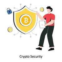 Crypto Security flat style design vector illustration. stock illustration