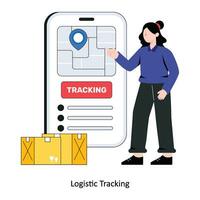 Logistic Tracking flat style design vector illustration. stock illustration