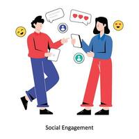 Social Engagement flat style design vector illustration. stock illustration